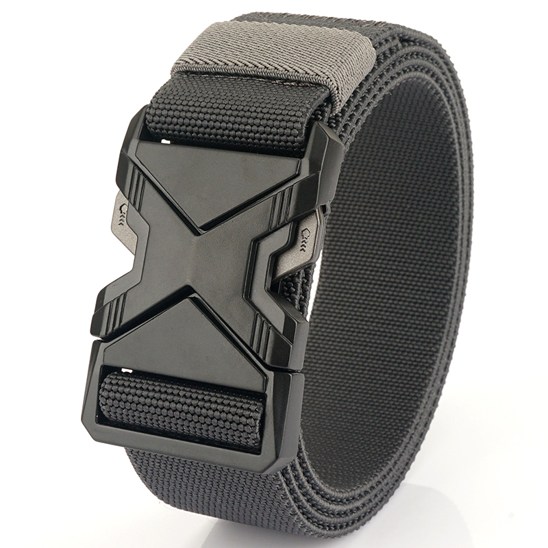 Tactical Outdoor Training Belt Nylon Elastic Men's Elastic Quick-Release Belt Student Elastic Canvas Woven Belt