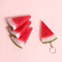 Cute simulated watermelon slices fake watermelon keychain internet celebrity schoolbag bag pendant model fruit plate ornament shooting props