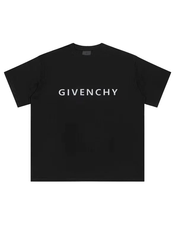 Givenchy, хлопковая летняя футболка для отдыха с круглым вырезом, свободный крой