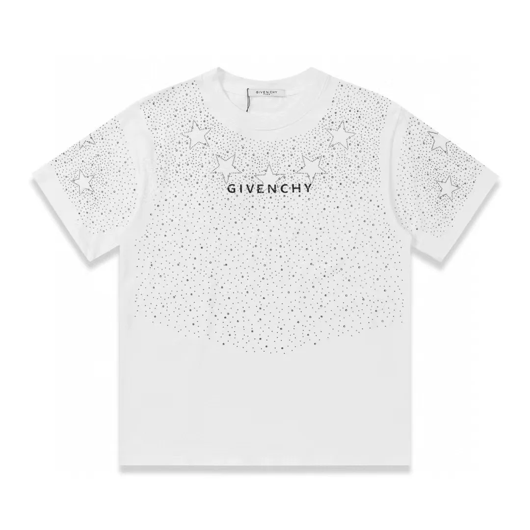 Givenchy, хлопковая летняя футболка для отдыха с круглым вырезом, свободный крой