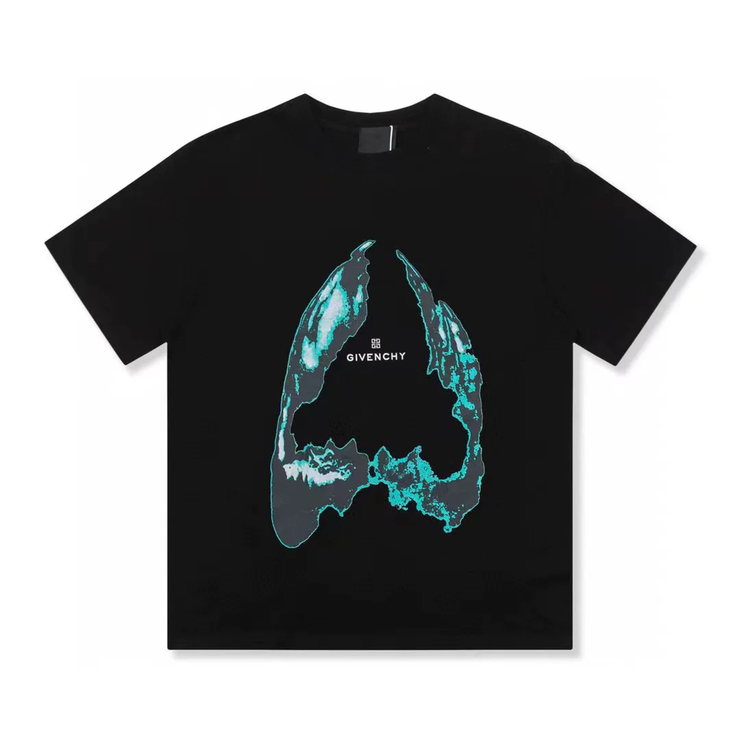 Givenchy, хлопковая летняя футболка для отдыха с круглым вырезом, свободный крой