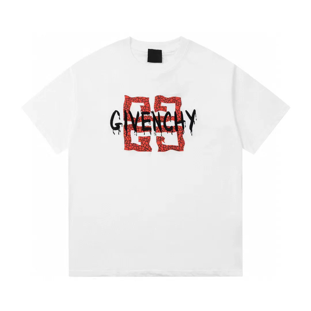 Givenchy, хлопковая летняя футболка для отдыха с круглым вырезом, свободный крой