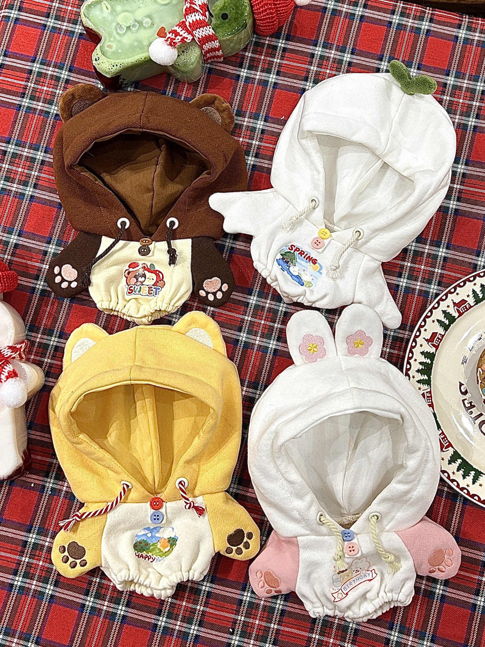 宇宙商店 小动物游园会 10cm20cm棉花娃娃玩偶努努用连体卫衣单品