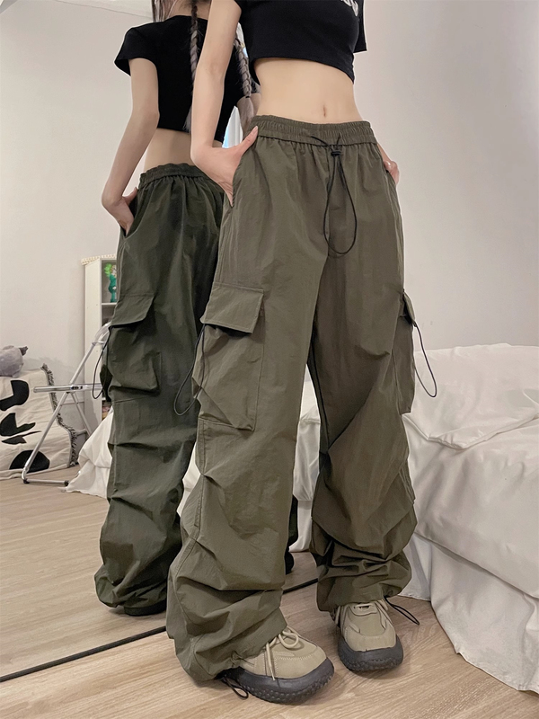 Extra Large Size 150kg American Retro Cargo Pants for Men and Women, Spring and Autumn Straight-Leg Loose Jogger Casual Wide-Leg Pants2