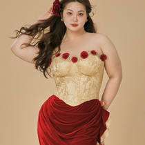 LaceMade Plus Size Womens Clothing Spanish Briar French Retro Style Herringbone Tube Top Dress Toast Wear