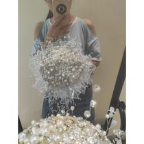 Crystal bouquet pearl bride wedding luxury photography props heavy industry rhinestone scepter handmade diy material package