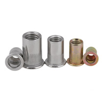 Round head 30 small vertical stripe female semi-flat head rivet nut head 卯 nut hexagonal internal and external head stainless steel 4 sinks