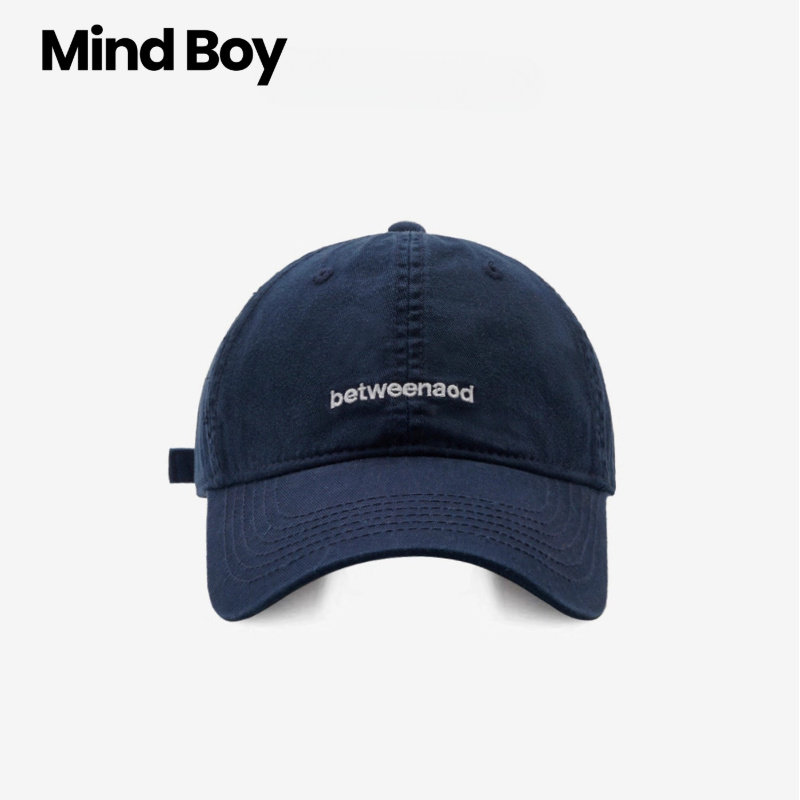 Mind Boy Simple, Stylish, Versatile Embroidered Soft Top Baseball Cap, Korean Style, Couple Fit, Face-Slimming Duckbill Cap, Women's Cap