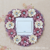 Switch cover fabric lace switch wall sticker socket dustproof protective cover household wedding light switch cover decoration