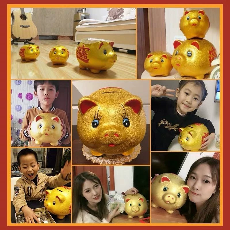 Большая копилка, монеты, детские банкноты, подарок на день рождения