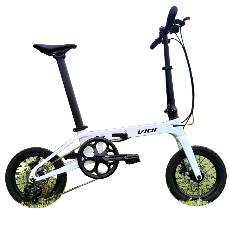 ViQi微琦碳纤维折叠自行车14寸变速碟刹成人学生儿童超轻单车