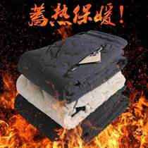 Northeastern Harbin equipment - 40 degree cold-proof cotton pants plus velvet and thickened winter large size mens lamb velvet sweatpants