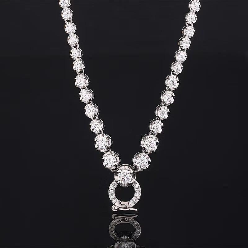 Серебряное ожерелье shigefuku珠宝s925银项炼镶嵌锆钻钻石炼闪闪发光百搭项炼万能扣