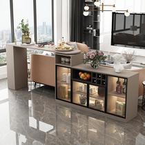 Bar table home revolving sideboard integrated wall-mounted multi-functional light luxury wine cabinet partition cabinet modern back cabinet island table