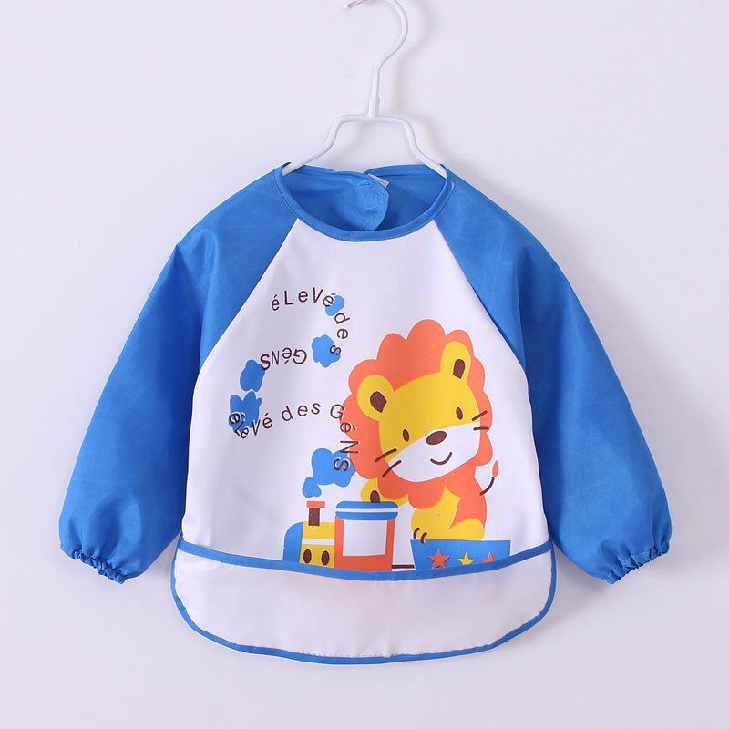 Children's waterproof reverse dressing baby eating bib bib baby painting apron long-sleeved coverall 0-3 years old 1