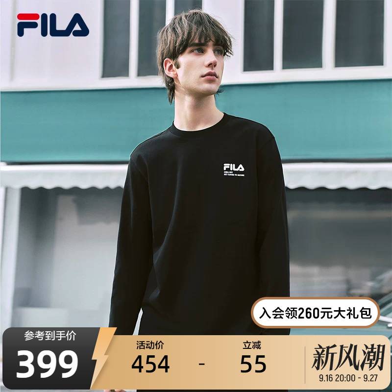 Fila Official Couple Style Knitted Long Sleeve Sports T-Shirt Autumn Casual Pure Cotton Versatile Loose Long Top Fila Official Couple Style Knitted Long Sleeve Sports T-Shirt Autumn Casual Pure Cotton Versatile Loose Long Top