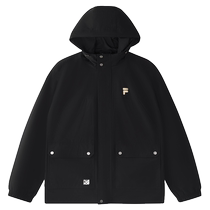FILA FUSION Fila trendy brand woven jacket mens 2024 autumn new fashion casual loose hooded top