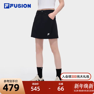 FILA FUSION斐乐潮牌女子梭织裙2025夏季新款时尚休闲吊带半身裙