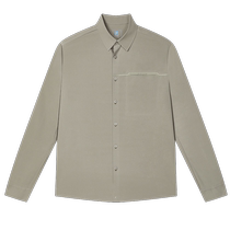 FILA official mens woven long-sleeved shirt 2024 summer new style simple basic fashion casual top