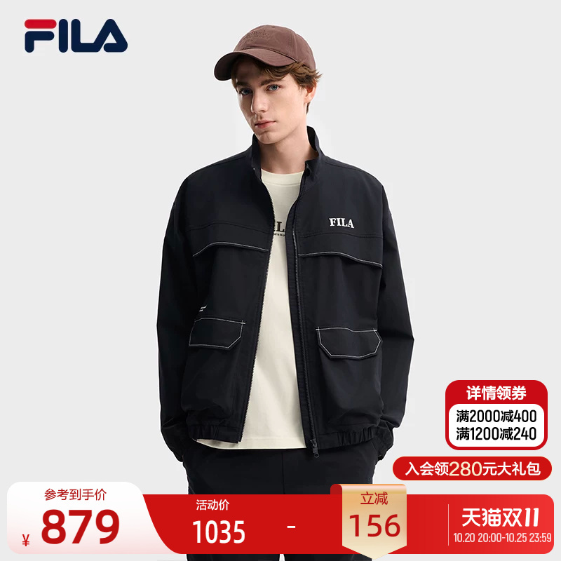 Fila Official Men's Woven Jacket 2026 Spring New Casual Loose Versatile Stand Collar Work Jacket Fila Official Men's Woven Jacket 2026 Spring New Casual Loose Versatile Stand Collar Work Jacket