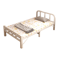 Folding bed household single bed lunch break small bed simple extra bed 1 2 meters adult rental room double hard iron bed
