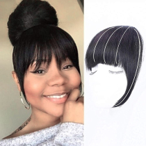 Synthetic Yaki Clip in Bangs Short Kinky Straight Hair Exten