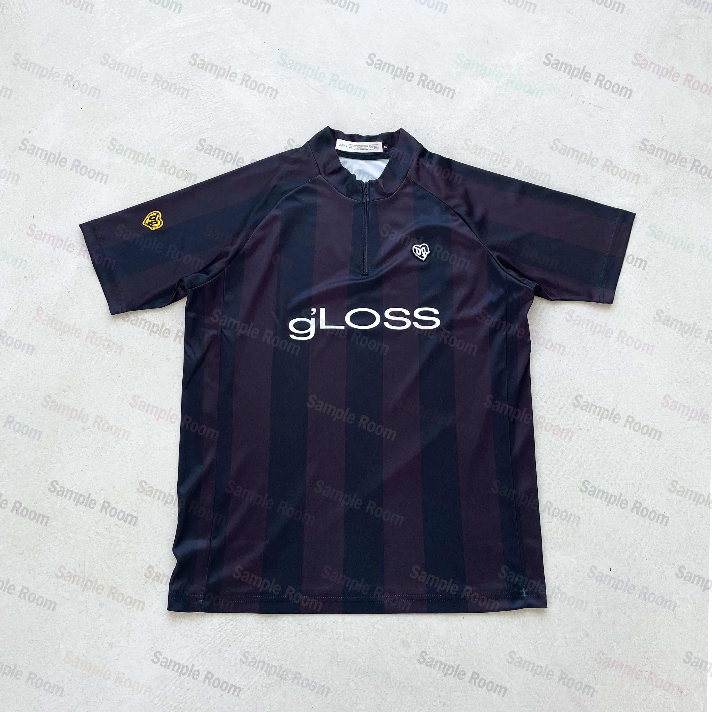 G'LOSS Jersey от Ecco2k обтягивающий ретро принт вышитая воротник-молния джерси