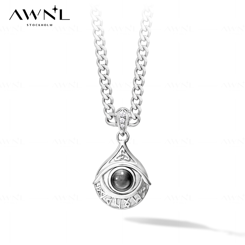 Awnl Devil's Eye Trio Guardian Necklace Men's Eagle Eye Stone Design Niche 520 Gift for Boyfriend