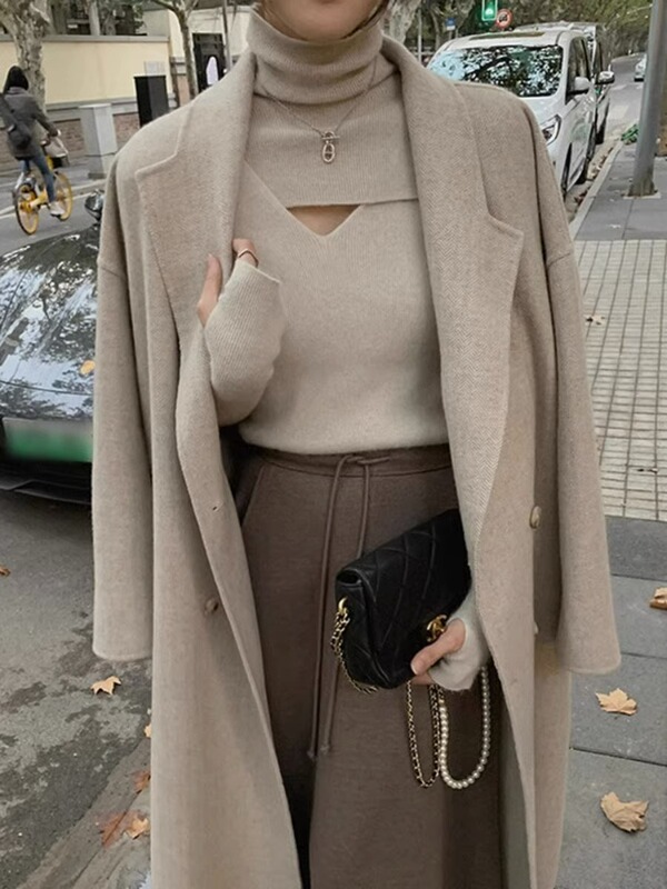 High-Neck Pullover Knitted Base Shirt for Women, New Autumn Design, Unique and Stylish, Layered Collar Inner Sweater High-Neck Pullover Knitted Base Shirt for Women, New Autumn Design, Unique and Stylish, Layered Collar Inner Sweater