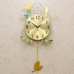 Clock Pendulum Wall Clock Living Room Creative Bird Wall Clock Personalized Modern Decorative Wall Clock Simple and Elegant Swing Silent Clock