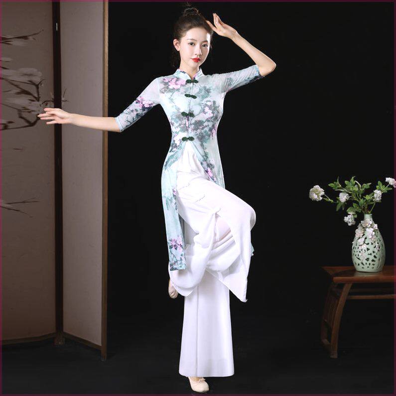HOAD Modified Qipao China Wind Stage Performance Flutter Classical Dance Body Etiquette Practice and Elegant Dress-Taobao
