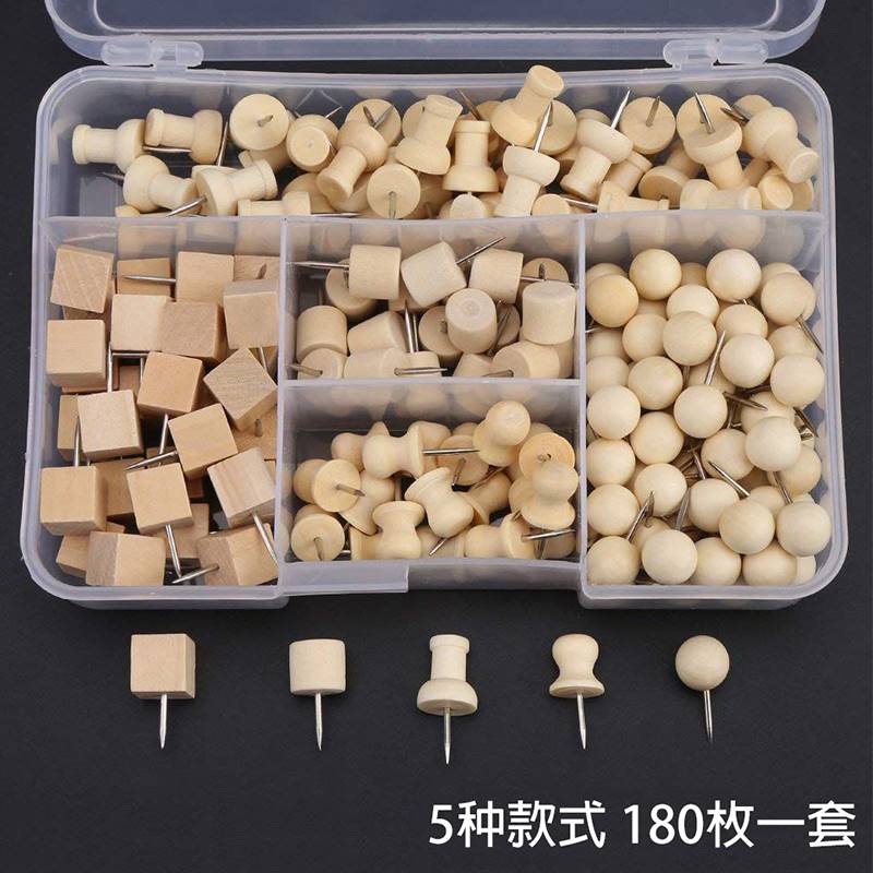 5 styles 180 Creativity Cute Solid Wood Texture Nail Nursery Beauty Work Nail Fixing Press Stud-Taobao