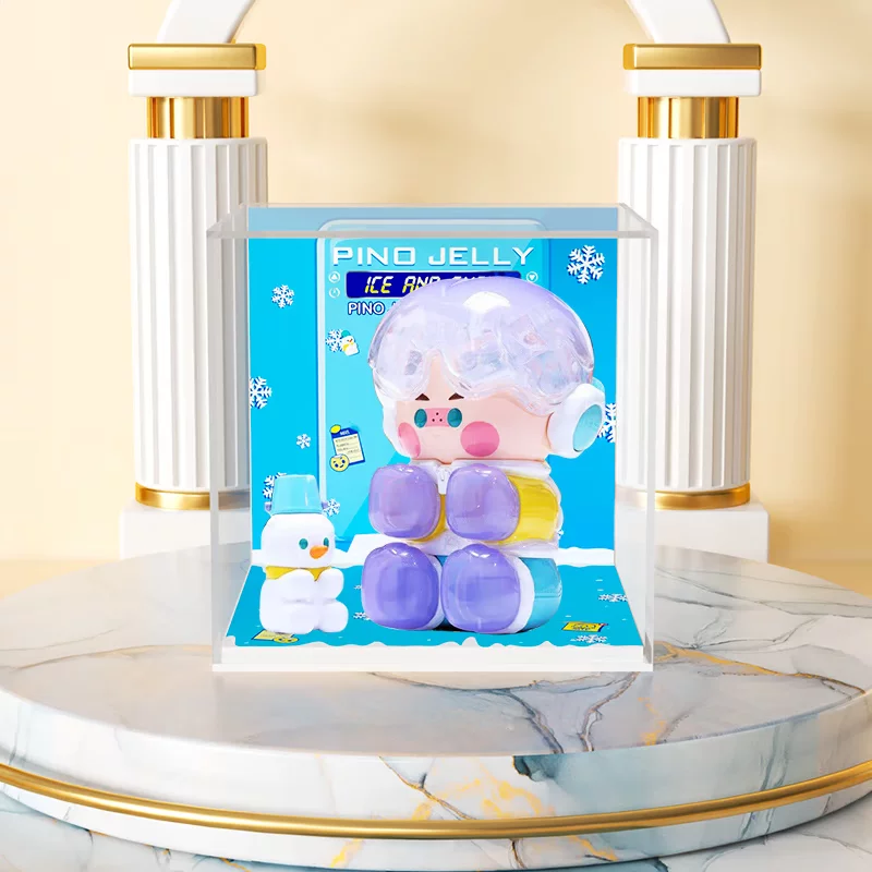 POPMART泡泡玛特PINO JELLY冰雪小子 手办防尘收纳亚克力展示盒
