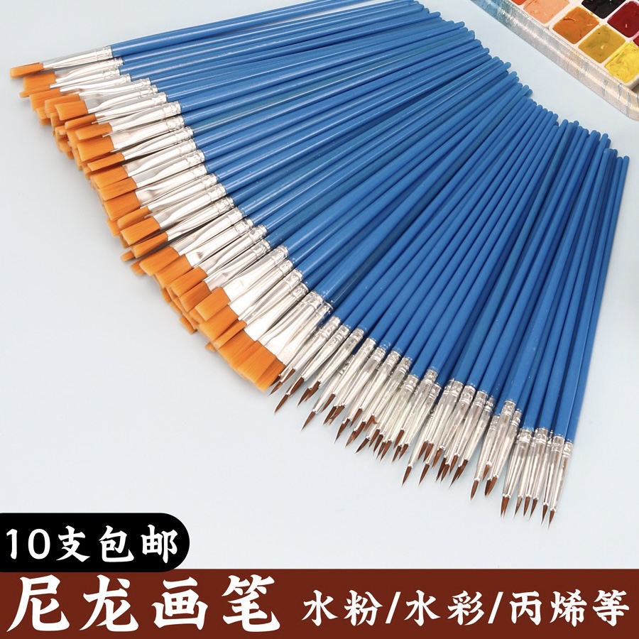 diy fill color hooking line pen sketch side pen meryl pen water powder propylene oil paintbrush special fine nylon hair plaster doll pen-Taobao