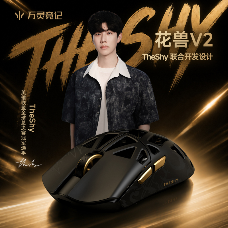 Wanling Huashou V2×Theshy Joint Lightweight Magnesium Alloy Wireless 8K Gaming E-Sports Mouse 54Lm20