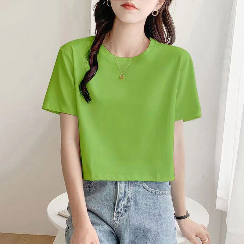 Brand Pure Cotton Short-Sleeved T-Shirt for Women 2025 Summer New Loose Slimming Petite Half-Sleeve T-Shirt Women's Top