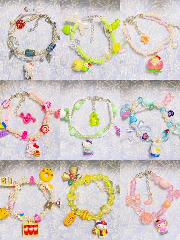 Midnight Heart Broken Store Original LAOSHU Hellokitty Beaded Bracelet Second Edition Showa Y2K