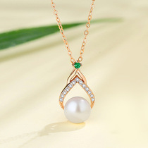 (Suning самостоятельное управление) Платиновое жемчужное ожерелье с каплями воды белое золото 2858