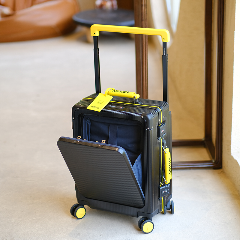 Airway Front-Opening Suitcase 2024 New Model Wide Handle Travel Suitcase 20inch Carry-On Suitcase Trolley Case Password Box