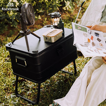 Lubu Outdoor Aluminum-Magnesium Alloy Storage Box Can Stand Upright, Multifunctional Camping Car-Mounted Pressure-Resistant Leather Hand-Held Organizer Box