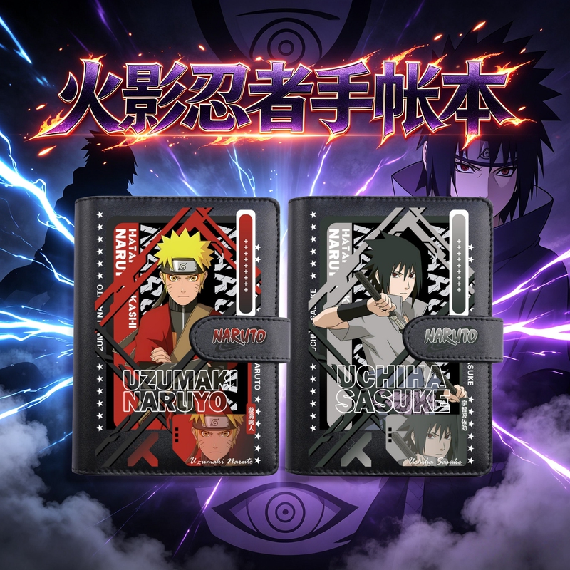 Naruto Anime Peripheral Notebook Student Loose-Leaf Notebook Sasuke Naruto Creative Gift Collection Notebook
