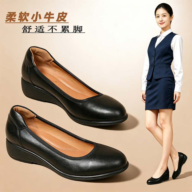 Comfortable Flight Work Shoes for Women, Black Flight Attendant Shoes, Flat-Soled Flight Attendant Shoes, Professional Shoes for Working and Standing for Long Periods Without Tiring the Feet Comfortable Flight Work Shoes for Women, Black Flight Attendant Shoes, Flat-Soled Flight Attendant Shoes, Professional Shoes for Working and Standing for Long Periods Without Tiring the Feet