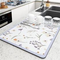 Kitchen countertop drain mat cups and dishes drying mat wine tea table absorbent coaster no-wash insulation mat