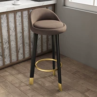 #60 см стальной стабильный стабильный стул ноги/коричневая ткань-Black Gold C113