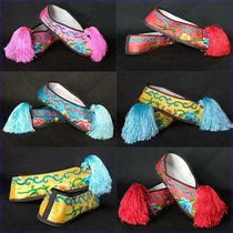 Opera drama Colourful Shoes Women Flat flat embroidered shoes Childrens ancient clothes Peking Opera Flowers Denier Bride Show and Miss Shoe