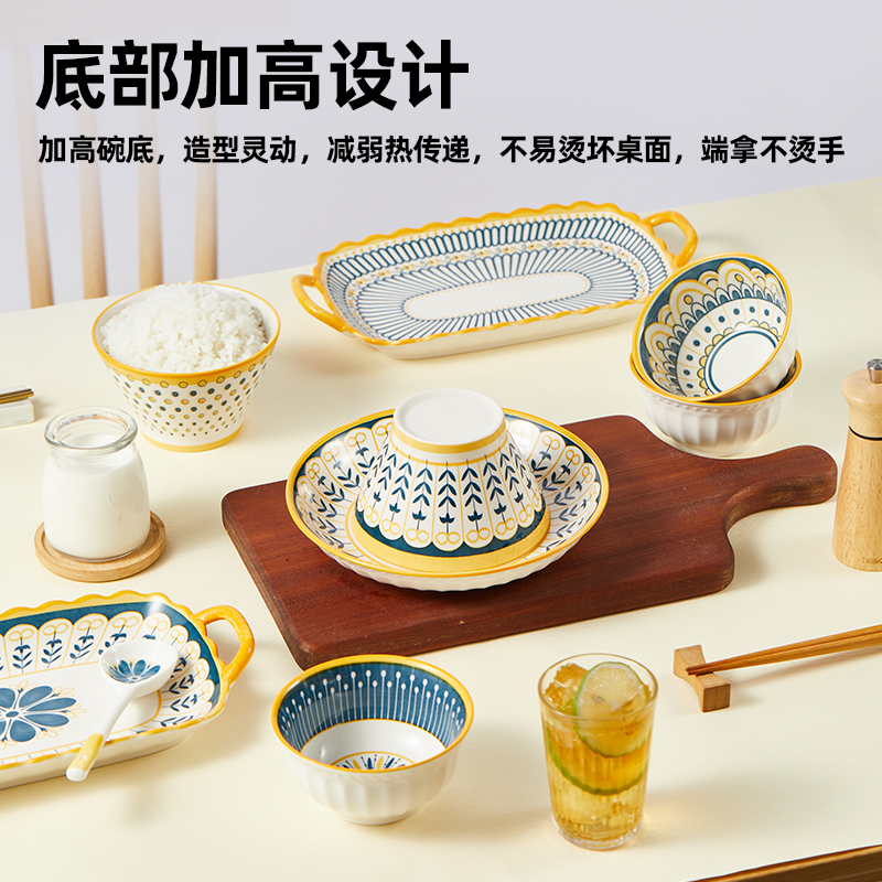 Member selection Bohemian wind ceramic cutlery suit double one food-Taobao