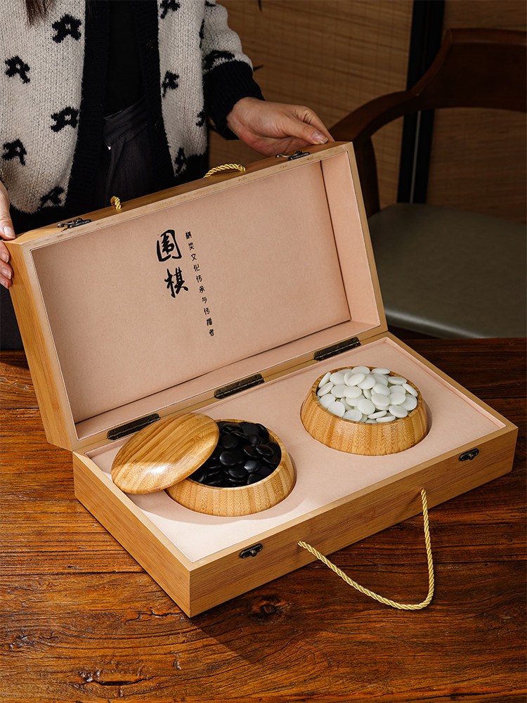 Настольная игра "GO" 19路围棋五子棋儿童初学生套装棋子黑白云子成人大号折叠便携棋盘 0001