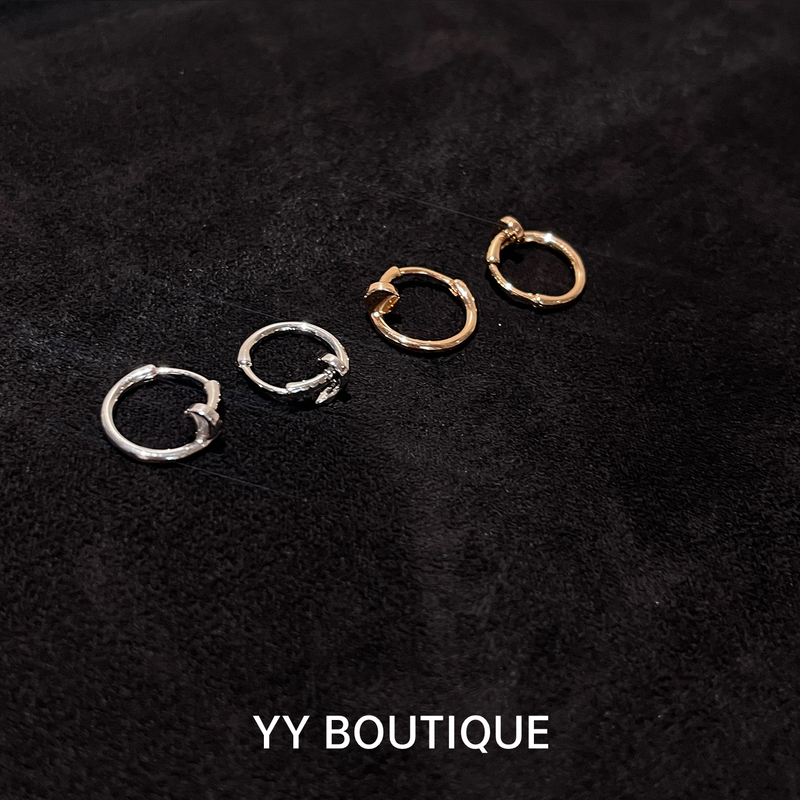 Blue Mini Nail Stud Earrings Ear Bone Modern Trendy Fashion Unisex High Quality 18K