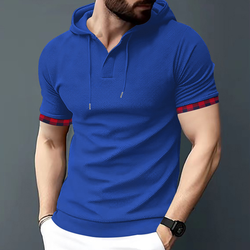 Hooded Short-Sleeved T-Shirt for Men, Summer Thin Style, Tight-Fitting, Pure Cotton, Trendy Half-Sleeve Hooded Sweatshirt, Sports Hoodie Hooded Short-Sleeved T-Shirt for Men, Summer Thin Style, Tight-Fitting, Pure Cotton, Trendy Half-Sleeve Hooded Sweatshirt, Sports Hoodie