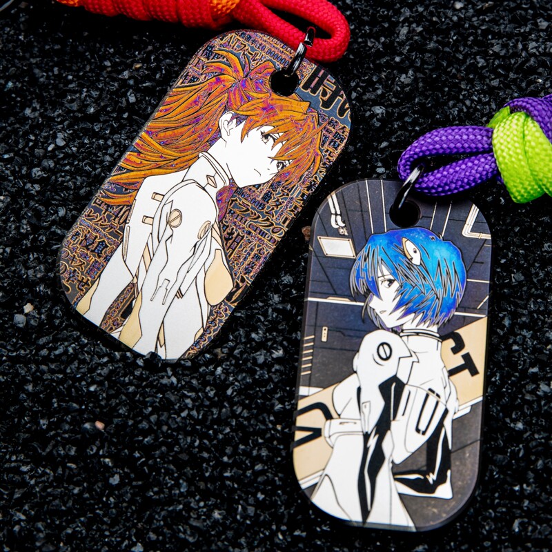 Meteor Evangelion Pendant Asuka Ayanami Rei Lilith Handmade Fired and Engraved Pendant